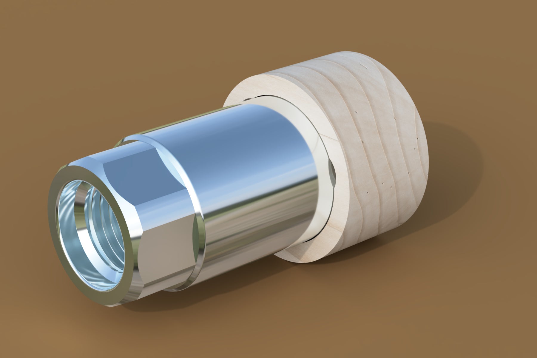 Aluminum Glue Hub with Threads for Wood Lathe, use with or without wood waste block