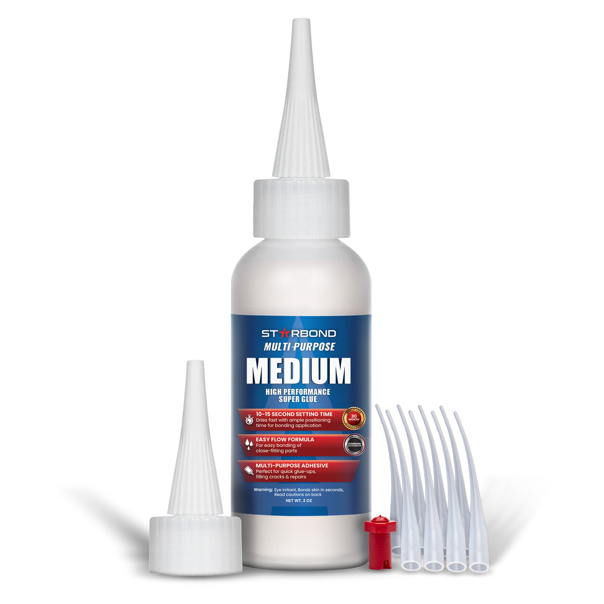 Starbond Medium CA Glue (Premium Cyanoacrylate Super Glue) for Quick Glue-ups, Woodworking, Woodturning, 2 oz