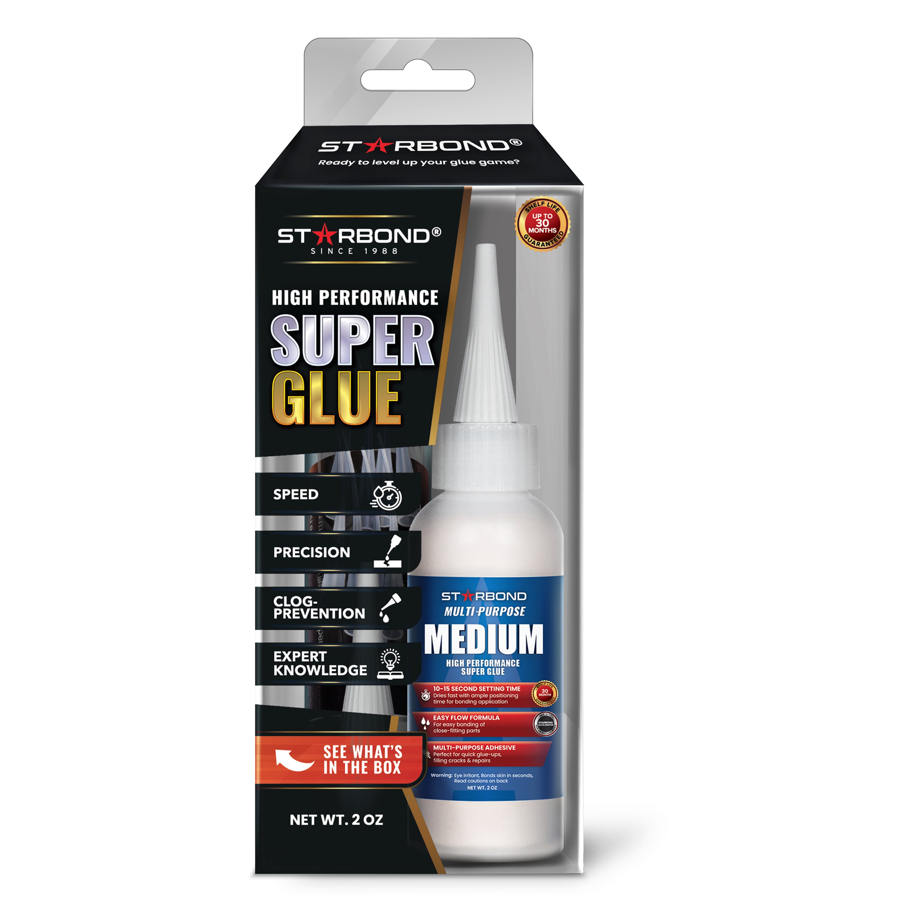 Starbond Medium CA Glue (Premium Cyanoacrylate Super Glue) for Quick Glue-ups, Woodworking, Woodturning, 2 oz