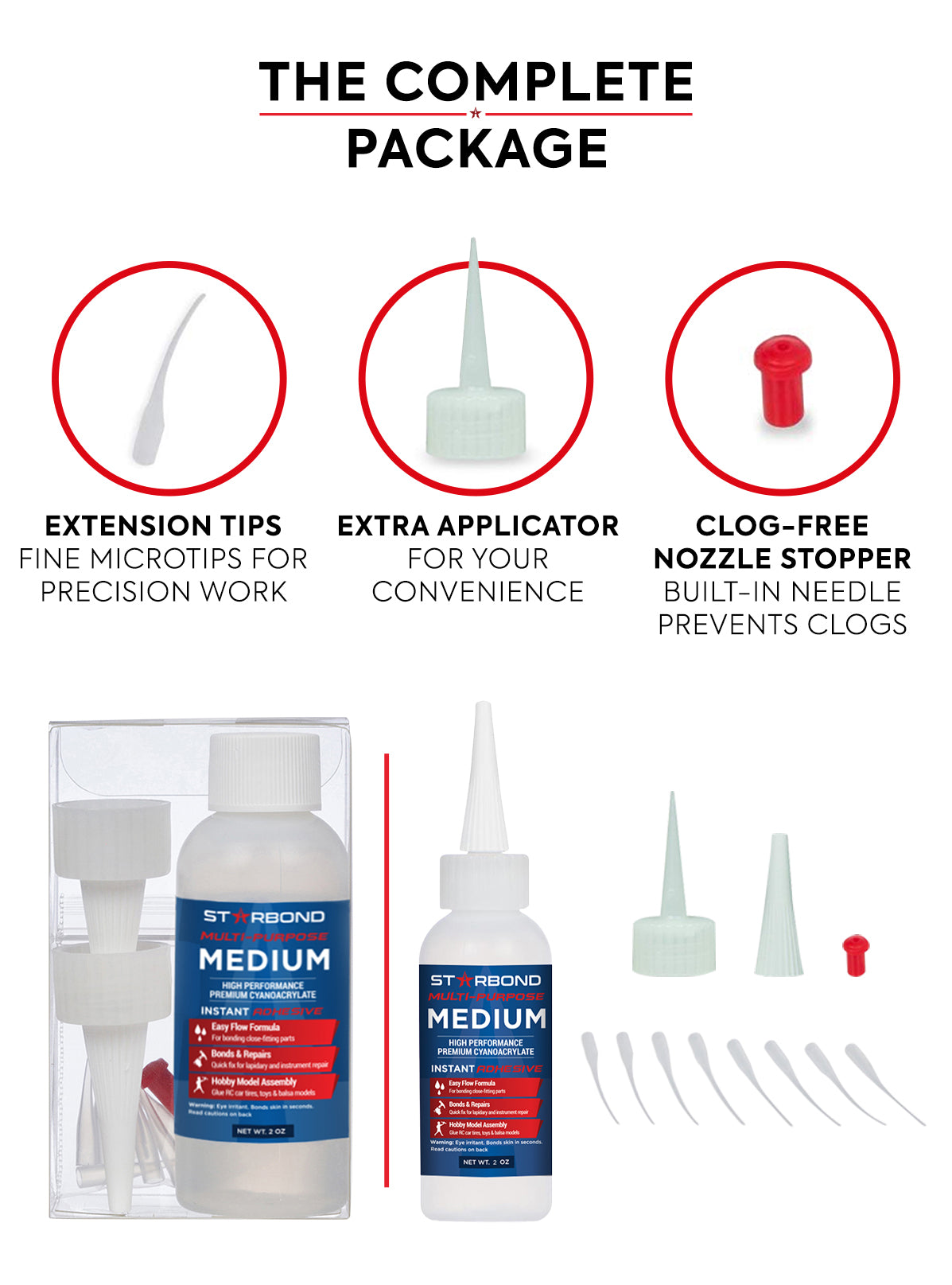 Starbond Medium CA Glue (Premium Cyanoacrylate Super Glue) for Quick Glue-ups, Woodworking, Woodturning, 2 oz