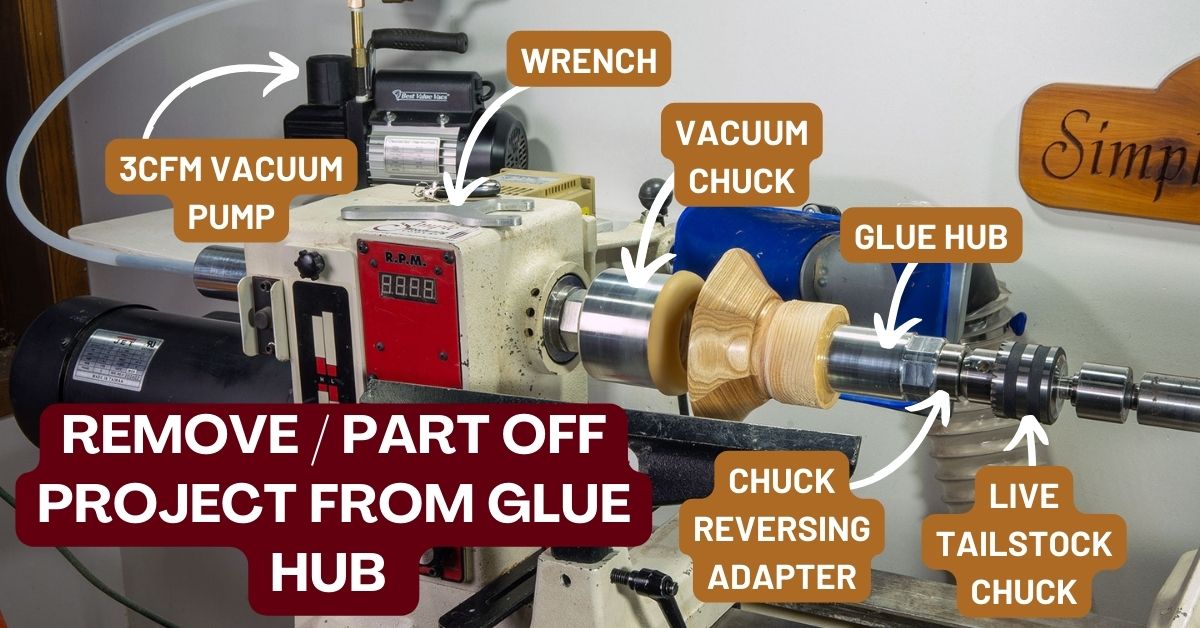 Aluminum Glue Hub with Threads for Wood Lathe, use with or without wood waste block