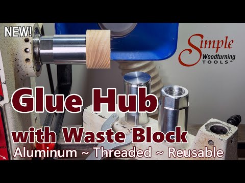 Aluminum Glue Hub with Threads for Wood Lathe, use with or without wood waste block-7