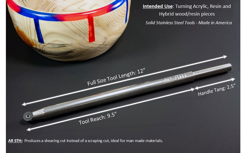 Acrylic Resin Turning & Hollowing Tool Unhandled (12" Long AR STH)