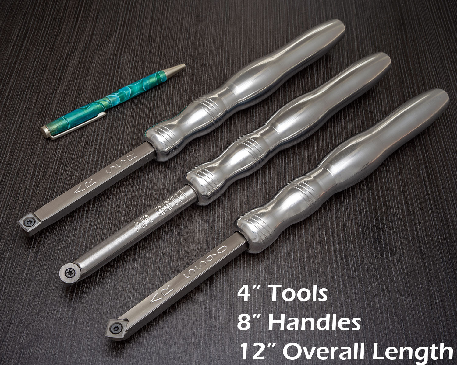 Acrylic Resin Roughing, Turning and Detailing 3 Tool Set - 12" Overall