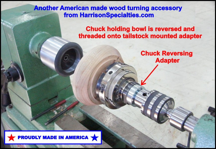 Chuck Reversing Adapter for wood turning lathe