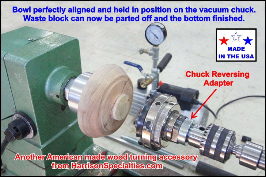 Chuck Reversing Adapter for wood turning lathe