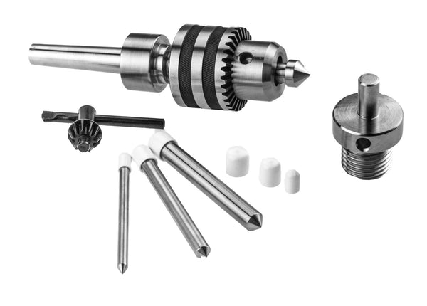 Live Tailstock Drill Chuck Kit with Chuck Reversing Adapter for Woodtu