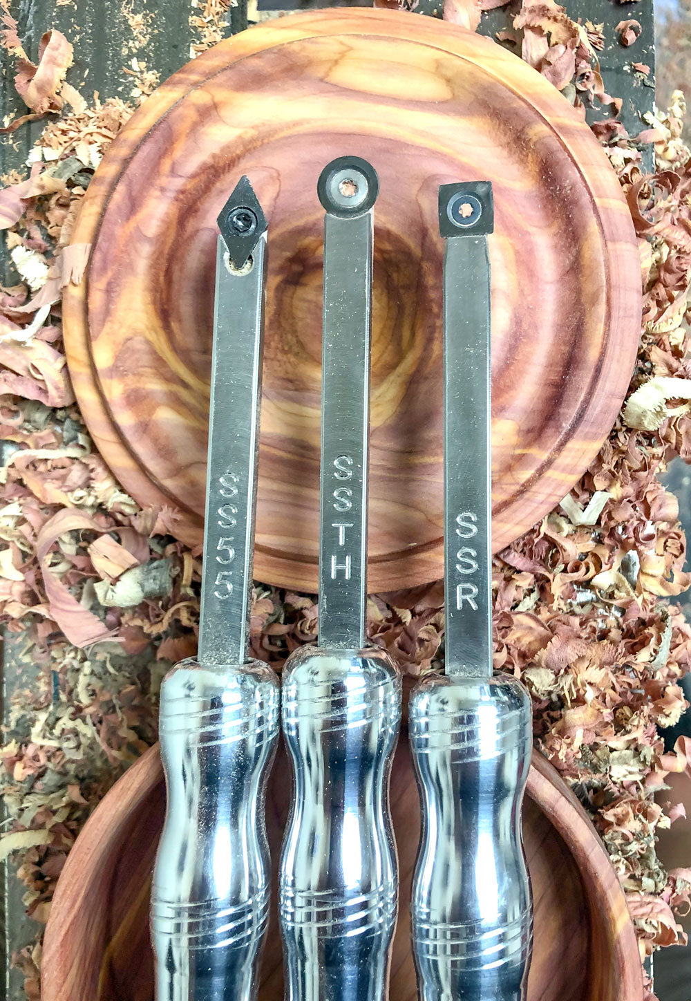 3 Mini Carbide Tools - Rougher, Hollower, Detailer with 3 Handles - 12" Overall